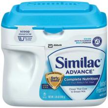 SIMILAC ADVANCE EARLYSHIELD Infant Formula Complete Nutrition Milk Based Powder W/Iron 1.45LB TUB