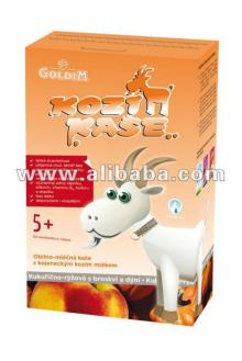Baby rice and  corn   cereal  with goat milk formula, peach and pumpkin