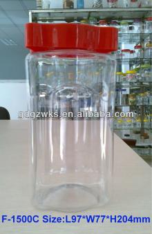 1500ml plastic chocolate candy container with cap,custom design 50oz lollipop container