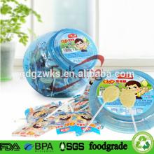 630ml transparent blue PET candy jar , ball shaped plastic lollipop candy container factory wholesal