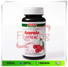 120ml plastic fruit chewing gum  PET  container with tamper proof cap and custom made label sticker