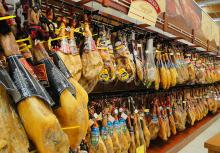 Jamon Serrano Bodega  de JABUGO  - serrano ham  cellar - Spanish ham