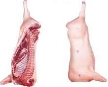 Frozen pork half carcass