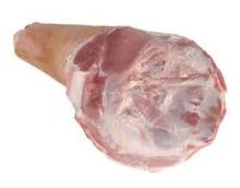 Pork shoulder with bone and rind, without red meat