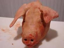 Frozen pork heads