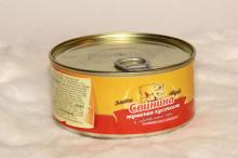 Canned stewed pork Bank of metal