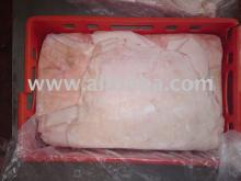 pork skin into strips