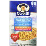 INSTANT OATMEAL QUAKER FRUIT & CREAM VARIETY PACK 12 CASE 12.3 OUNCE