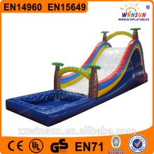 Excting recreational inflatable coconut tree water slide and pool