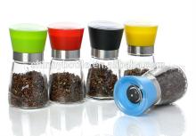 green color black pepper mill with clear sealed lids