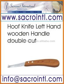 Hoof Knife Left Hand  wooden   Handle  double cut