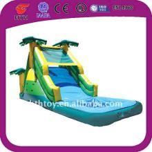 Tropical coconut leaf inflatable small pool water slide for sale