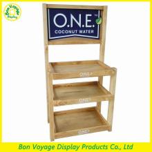 Retail Countertop Wood Coconut Water Display Stand Products China