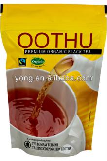 Compound plastic packaging self stand up printed tea bag