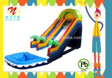 2014 china coconut trees inflatable water pool slide for kids and adults