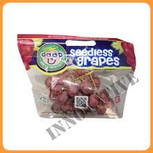 custom logo print plastic ziplock grape bag with vent hole
