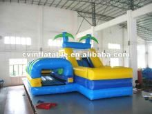 2012 hottest colorful tropical coconut palm inflatable wet dry water slide combo