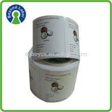 manufactures coconut oil packaged with white label, print adhesive  water  proof name labels
