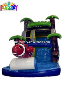 Popular coconut / fish inflatable slide , land inflatable slide, cheap inflatable water slides for s