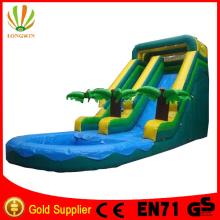 cheap pvc children water coconut tree inflatable slide for sale
