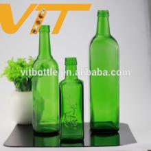 Engraved original green color glass bottle green glass bottle green prescription bottle