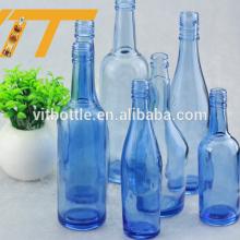 Original light blue color  glass   bottles  for wine blue  glass   bottles  Wathet Blue