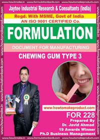 formula document for making CHEWING GUM TYPE 3