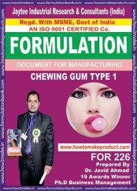 formula document for making CHEWING GUM TYPE 1
