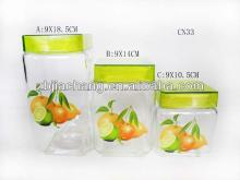 CN33 clear square glass lollipop candy jar