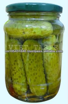 Pickled cucumber in glass jars