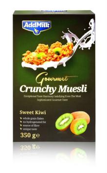AddMilk -  Gourmet  Crunchy Muesli, Crunchy Muesli with  Sweet  Kiwi, 350 gr.