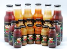Naturally cloudy juice, pressed from apples in glass bottle