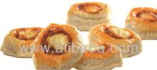 Italian mini pizza puff pastry tomato and mozzarella chees