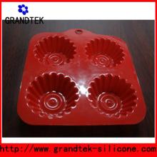 4 Chocolate Wheel / Caramel Cup Silicone Mould RED