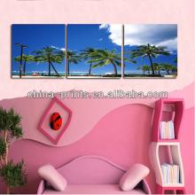 Hot Sale Decorative  Coconut   Tree  Canvas Beach Printing,Wall Art