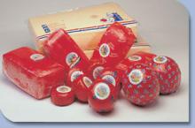 Gouda/Edam/Maasdam foil cheese block 16 kg, loaf 3 kg, slice, cut