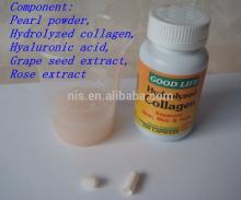 Hydrolyzed  collagen   protein   powder , pearl  powder , hyaluronic acid, grape seed extract, rose extract