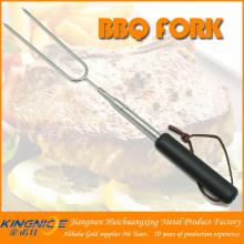 Stainless steel two-pronged telescopic bbq fork