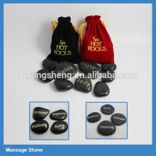 wholesale velvet bag packed natural massage hot stone for sale