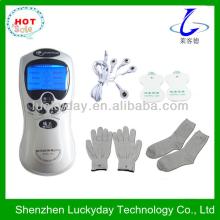 Dual channels tens acupuncture digital therapy machine massager with pads gloves and socks