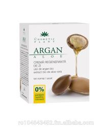 Regenerating day cream with organic argan oil and organic aloe vera extract