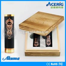 Acerig tech original manufacture 100% copper mechanical mod Akuma mod wooden box packing with good q