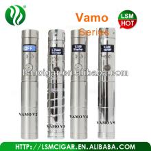 Fashionable design Newest  mod s big battery tube vamo v5 v6 e cigarette  vv   mod  V3 e cig black chrome/