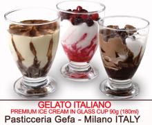 Premium ice cream in glass cup
