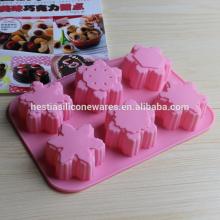 food grade microwave oven freezer safe non-stick 6 snowflake shaped silicone chocolate mold