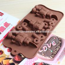 food grade microwave oven freezer safe non-stick lego robot silicone chocolate mold
