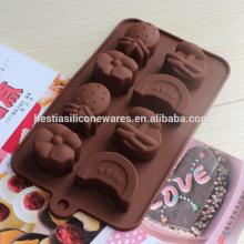 food grade microwave oven freezer safe non-stick 8 pineapple fruit flower shaped silicone chocolate