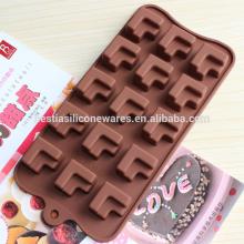 food grade microwave oven freezer safe non-stick 15 two tiers stairs shaped silicone chocolate mold