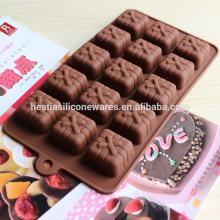 food grade microwave oven freezer safe non-stick 15 bowknot gift box shaped silicone chocolate mold