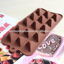 food grade microwave oven freezer safe non-stick 15 pyramid triangle shaped silicone chocolate mold
